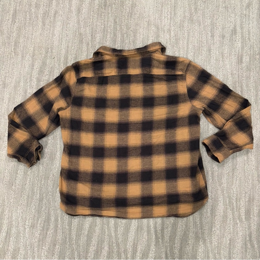 Frye & Co Men’s Flannel Black And Tan Plaid Button Up Long Sleeve Shirt Size 2XL - Picture 2 of 4